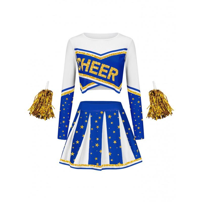 Adult Womens Cheerleading Uniforms Set Dance Performance Outfit Stage Costumes Sexy Style Cheer