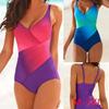 1 PCS Push Up Swimwear One-piece Bikini Bathing Suit Gradient Print Sexy One Piece Women Swimsuit Beachwear Plus Size M-XXL