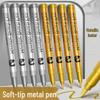 High-Gloss Metallic Gold & Silver Waterproof Paint Markers - Perfect for Signature & Greeting Card Art.
