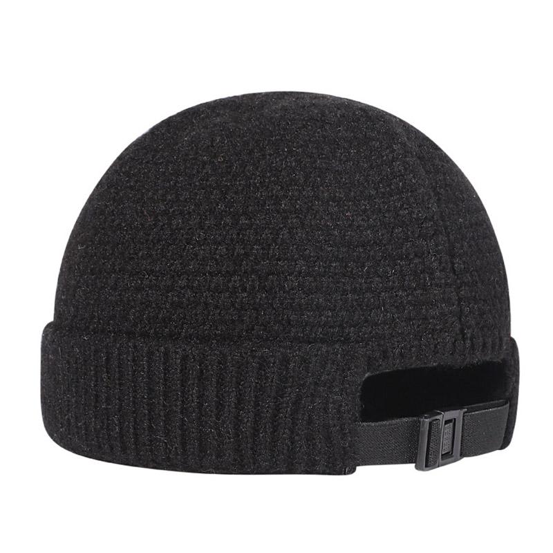 1 шт. теплая шапка-бини, зимняя бейсбольная кепка в стиле хип-хоп из акрилового волокна, мужская вязаная шапка, осенняя уличная свернутая шапка-капюшон, мягкая