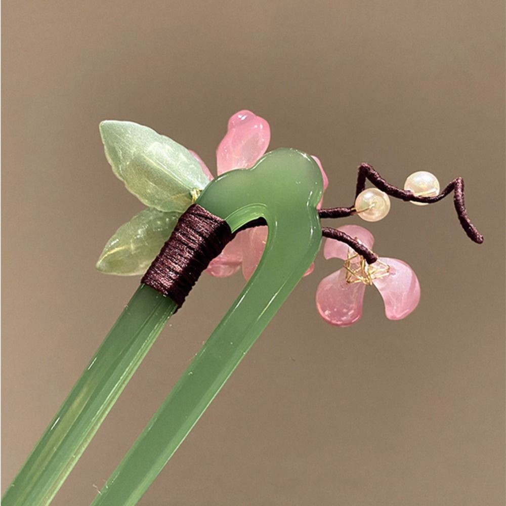 Flower U Shape Hairpin Hair Sticks for Buns Hanfu Headwear Hairstyle Design Tool