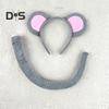 Mouse Costume Set Mouse Ear Headband Tail Nose Bow Tie Gloves Set Cosplay Costume Accessory for Halloween Christmas Parties