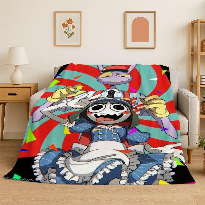 Cartoon Amizing Digtal Circus Pomni Soft Flannel Throw Blanket,Cozy Blanket for Bed,Couch,Sofa,Bedroom,Living Room,Picnic kid