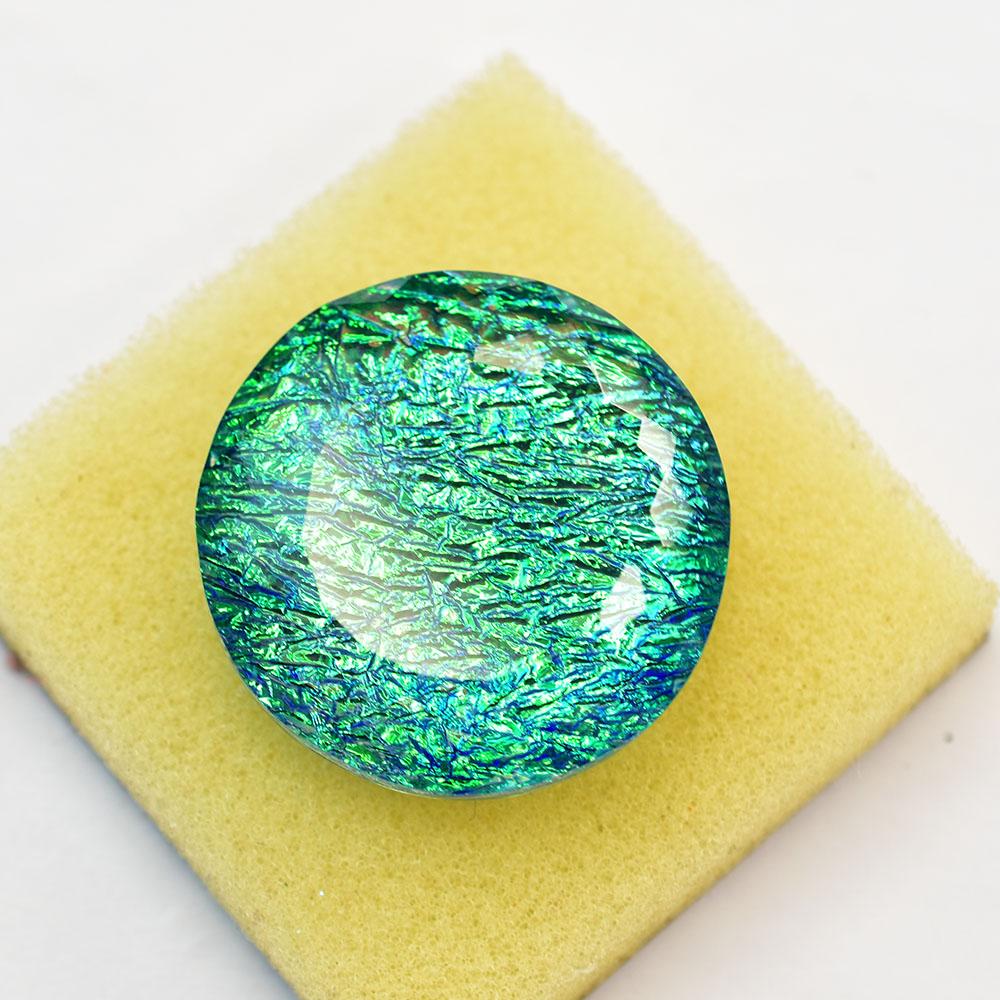 Lab-Created Opal Loose Gemstone Multicolor 74.6 ct Round 30x30mm October Birthday Birthstone