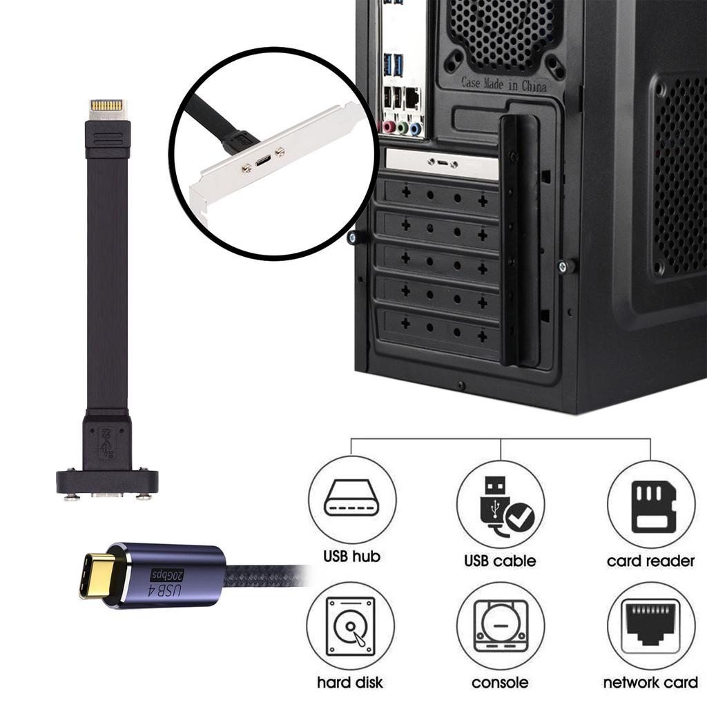 UC-037-20G USB 3.2 Type-E IDC 20-контактный разъем передней панели на USB-C Female 0,5 м 20 Гбит/с удлинительный кабель