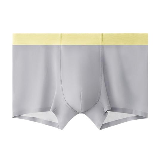 Men Boxer Underwear Elastic Mid-Waist Design Breathable Comfortable Shorts Briefs Ice Silk
