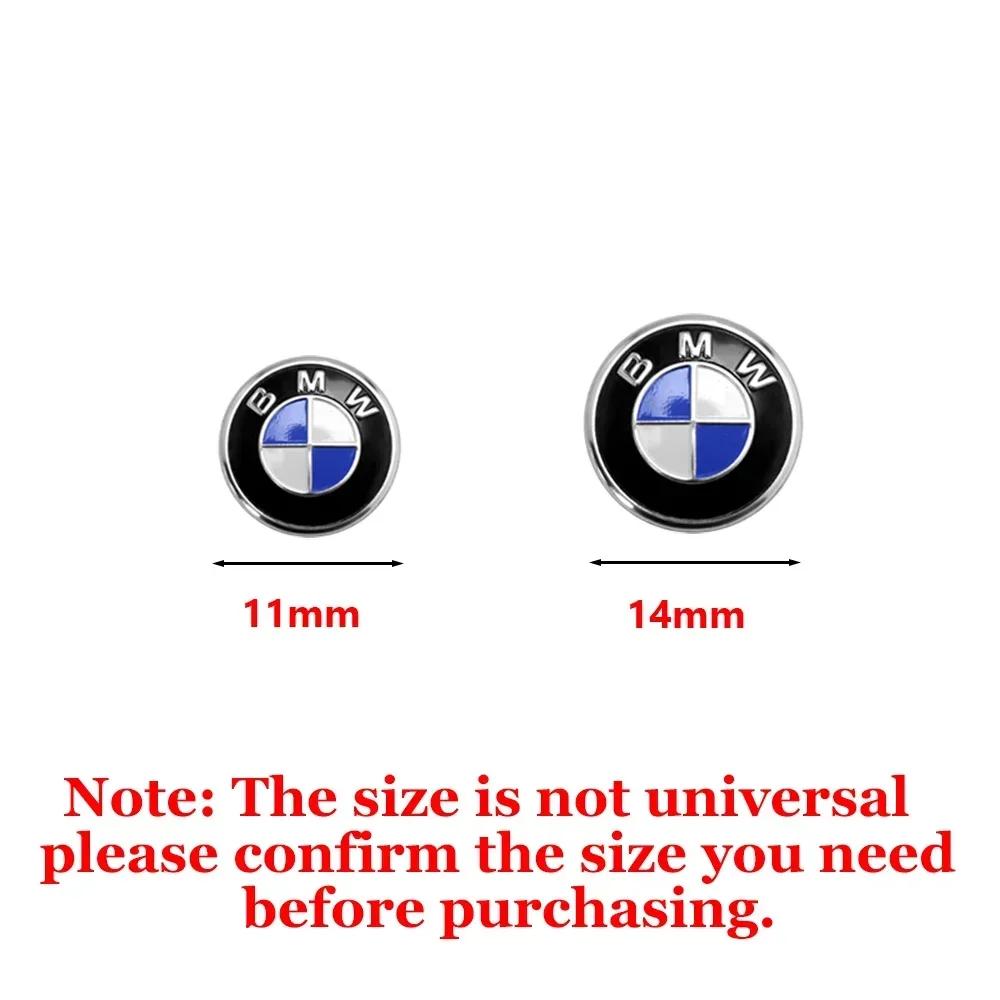 10PCS 11/14MM Auto Key Remote Fob 3D Aluminum Decals for Bmw M E46 E90 E60 F10 F30 E39 F20 E92 G30 F15 E70 Car Key Shell Sticker