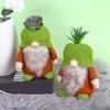 Plush Gnome Spring Decoration Cute Green Plant Gnome Doll for Tiered Tray