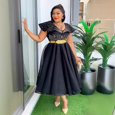 Женская одежда большого размера с V-образным вырезом, сексуальная юбка на бедрах, с пузырчатым бисером, высокая талия, платье, бесплатный пояс