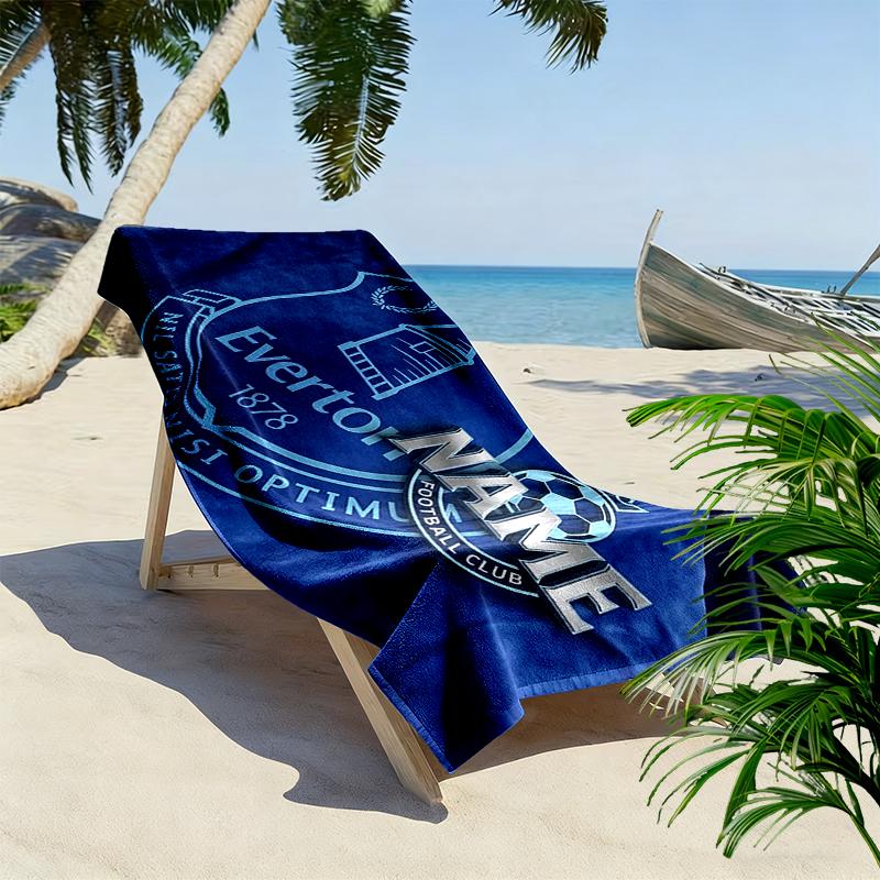 Custom Name,Everton FC Print Beach Towel, Large Soft Quick Dry Towel for Beach Camping Swimming