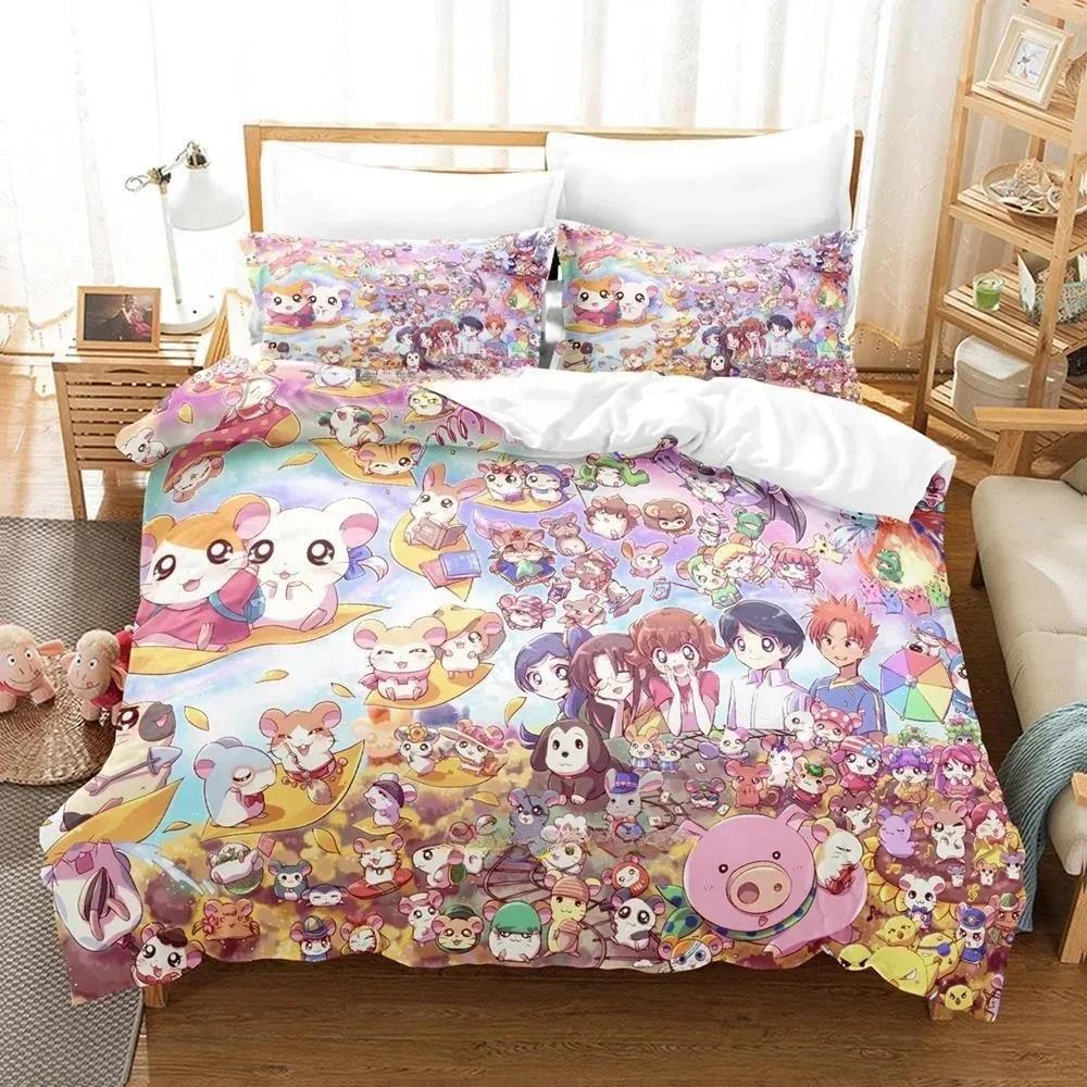 3D Печатный Мультяшный Животный Hamtaro Комплект Постельного Белья Односпальный Полуторный Полный Queen King Размер Комплект Постельного Белья Взрослый Детский Спальня Пододеяльник Комплекты