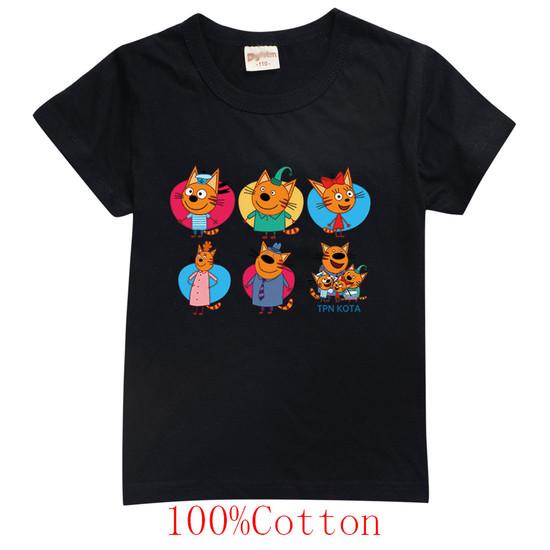 Новая Мультяшная Футболка Kid-e-cats Детская Три Котенка Русский Принт Одежда Для Мальчиков Летние Футболки С Коротким Рукавом Модные Топы Для Девочек