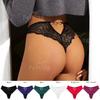 Black Lace Mid-Waist Comfort Cutout T-thong Panties - Plus Size Sexy Women's Underwear