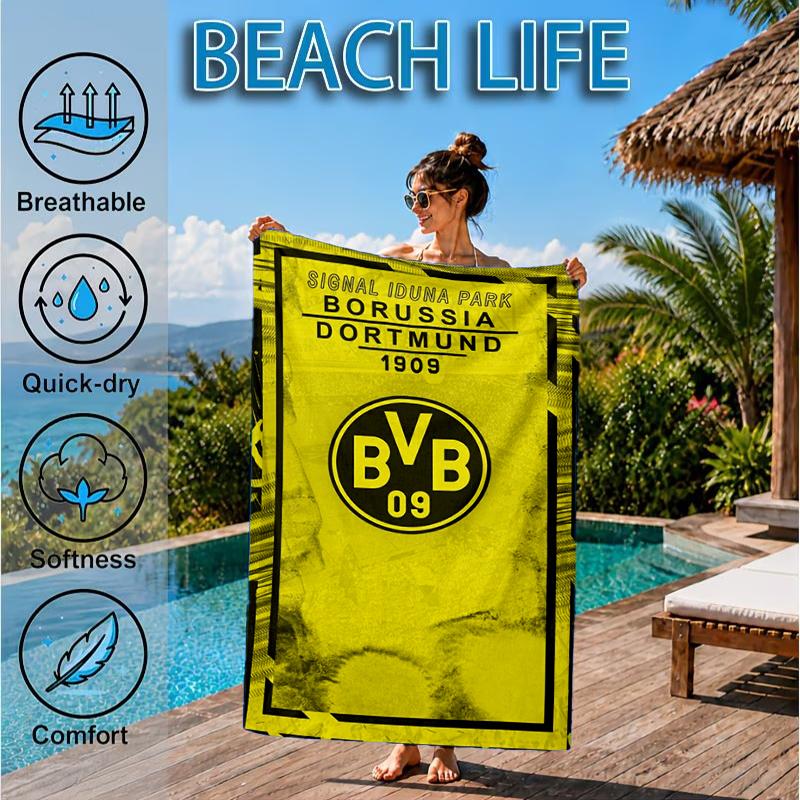 09 Football Club Beach Towel, Microfiber Beach Towel, Perfect For Pool, Beach, Travel, Home Decor Beach Party Fan gifts