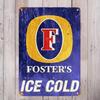 Плоский 2D, Винтажная металлическая настенная табличка пива Foster's Lager - Ретро, 8x12 дюймов, Рустик, Металлический декор для мужской комнаты, Гаражного бара и Игровой комнаты
