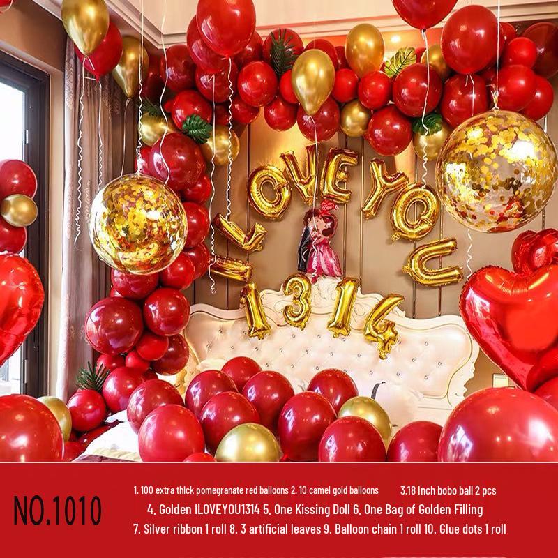 Набор свадебных воздушных шаров 'Рубиновый гранат'