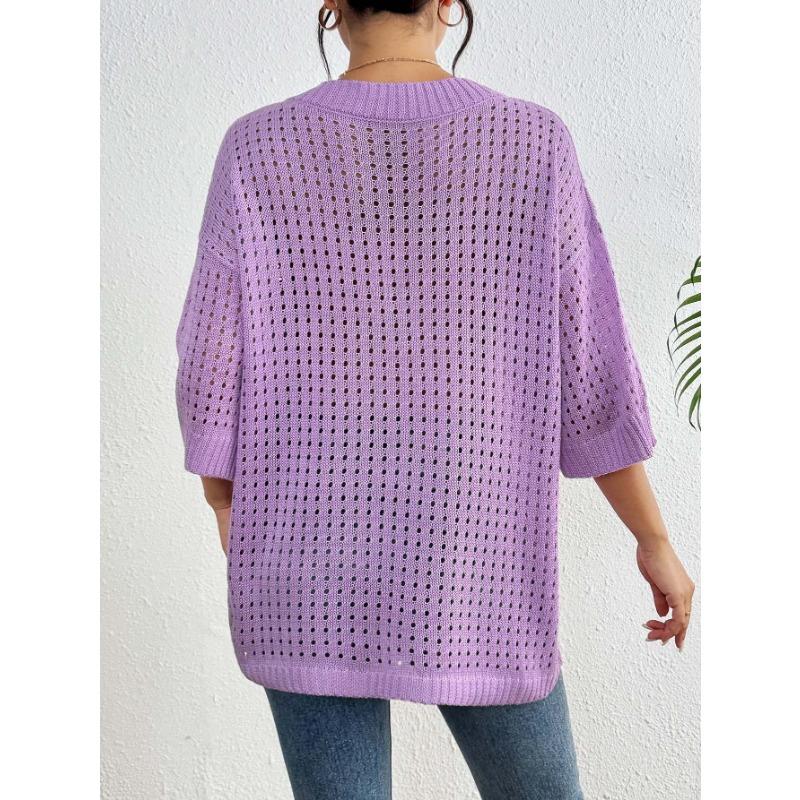 Женский повседневный топ с V-образным вырезом и рукавом пять четвертей