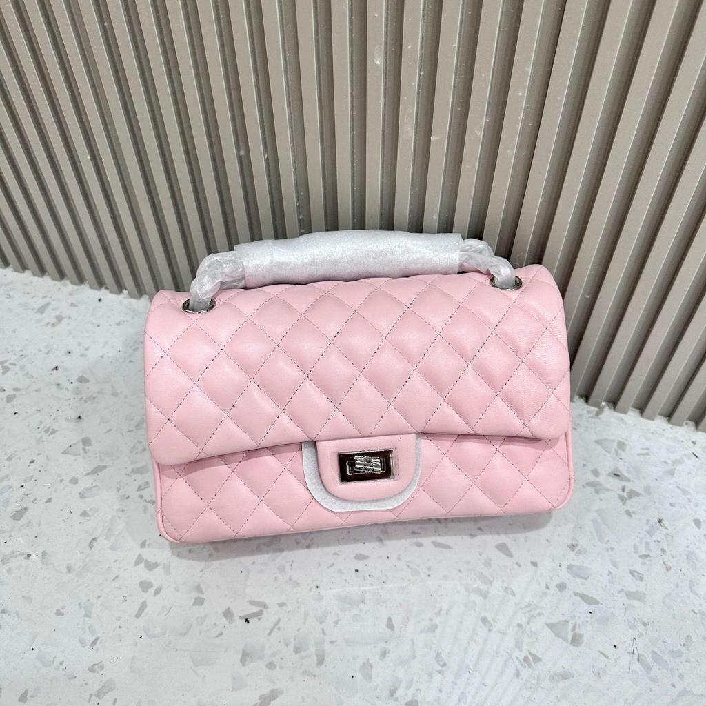 Fang Pangzi CF Caviar Style Diamond Shoulder Messenger Bag - Genuine Leather Women's Niche Design