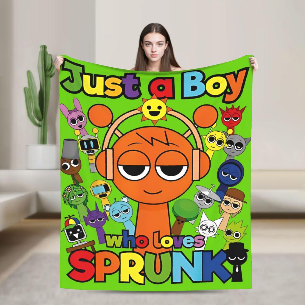 Игровые одеяла Sprunkis Флис Новинка Дышащие пледы для покрытия стула Дивана Всесезонные
