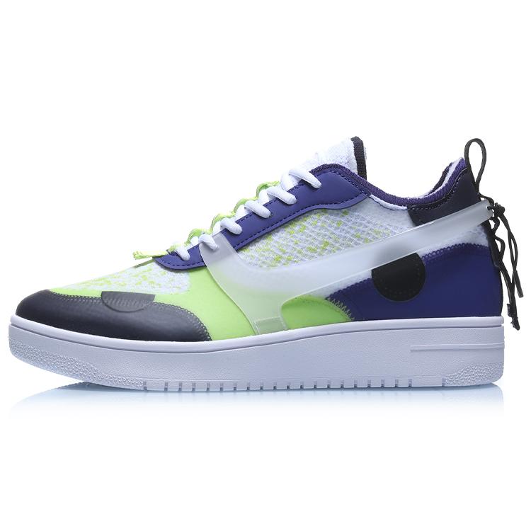 Li Ning CF Устойчивые к скольжению Амортизирующие Низкие Кеды для Скейтборда Мужские Бело-Синие AGCP293-3