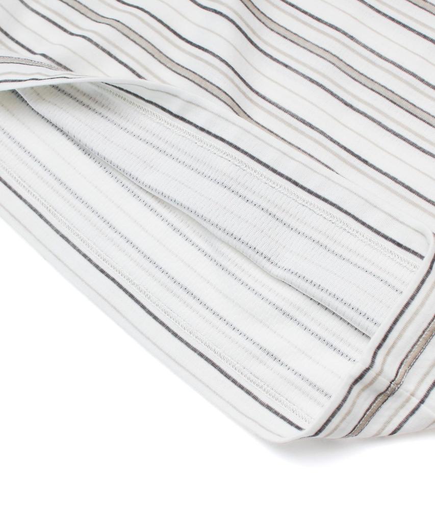 Snow Peak Гибридная шерстяная сетчатая полосатая футболка с коротким и длинным рукавом и размерами L/S SW-25AU014, Пошив, Футболка, Мужская Женская, Серая, BD-XL