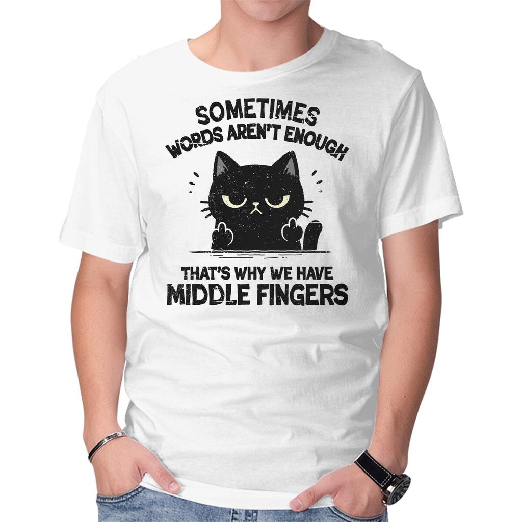 Unisex Crew Neck T-Shirt That's Why We Have Middle Fingers Graphic Short Sleeve Casual Tee