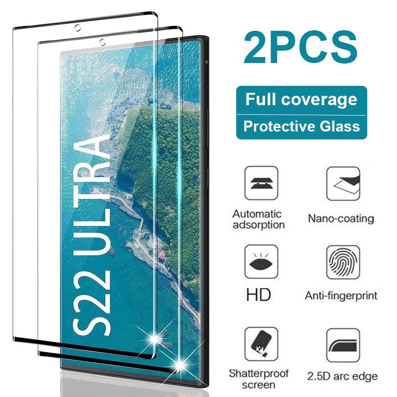 2PCS Tempered Glass For Samsung Galaxy S20 S21 S22 S23 Plus S24 Ultra Screen Protector Glass