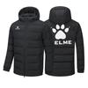 Kelme Hooded Coat, Padded Jacket, Short Length, Thick, Loose Fit, Lightweight, Stylish Winter Jacket (Black, Size M)