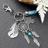 Mini Car Dream Catcher Beaded Natural Feathers Handcraft Chic Hanging Ornaments Mirror Bedroom Wall Decor Native Ring CDN