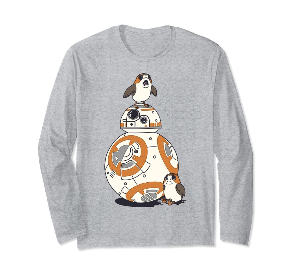 Star Wars The Last Jedi BB-8 and Porg Graffiti Long Sleeve T-Shirt