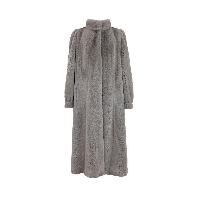 2024 зима новый экологически чистый фиолетовый ярлык бархат удлиненная норковая шуба молодая норковая шуба женская