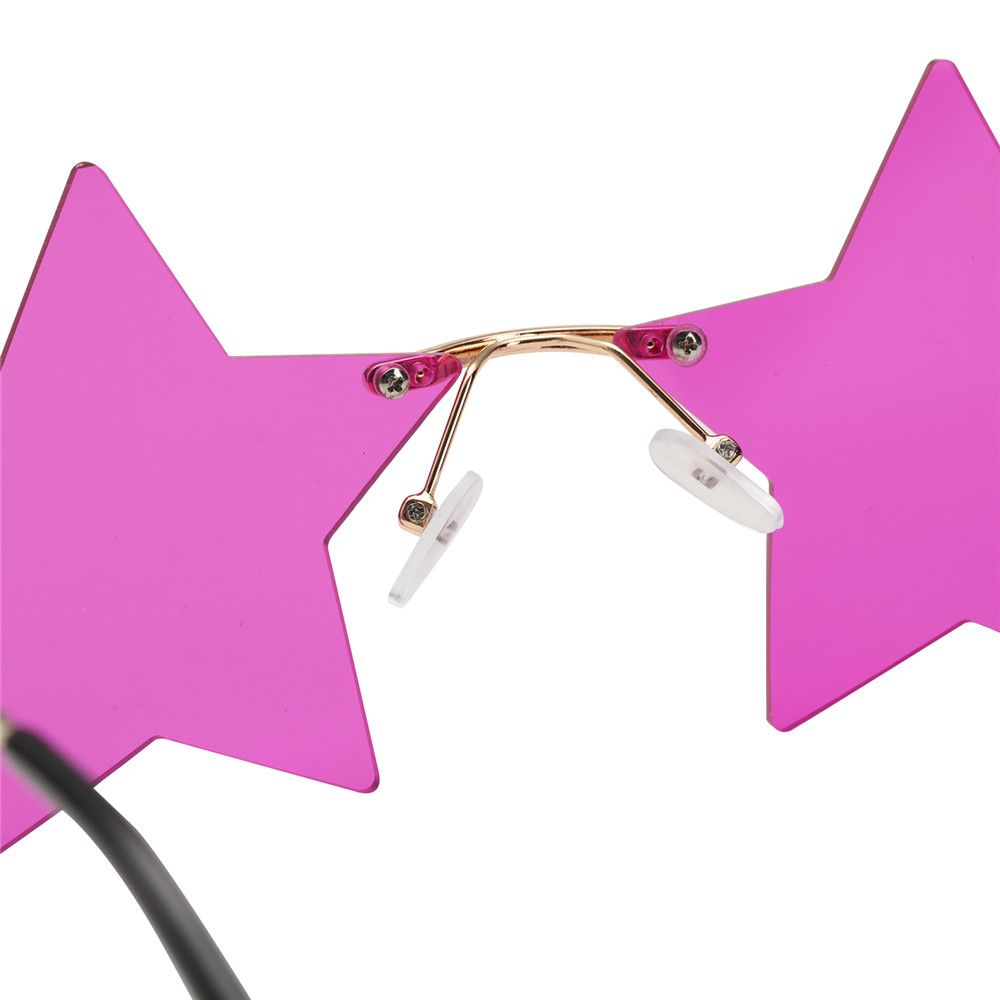 Симпатичные очки для женщин и мужчин, вечерние очки, солнцезащитные очки без оправы, солнцезащитные очки в форме звезды