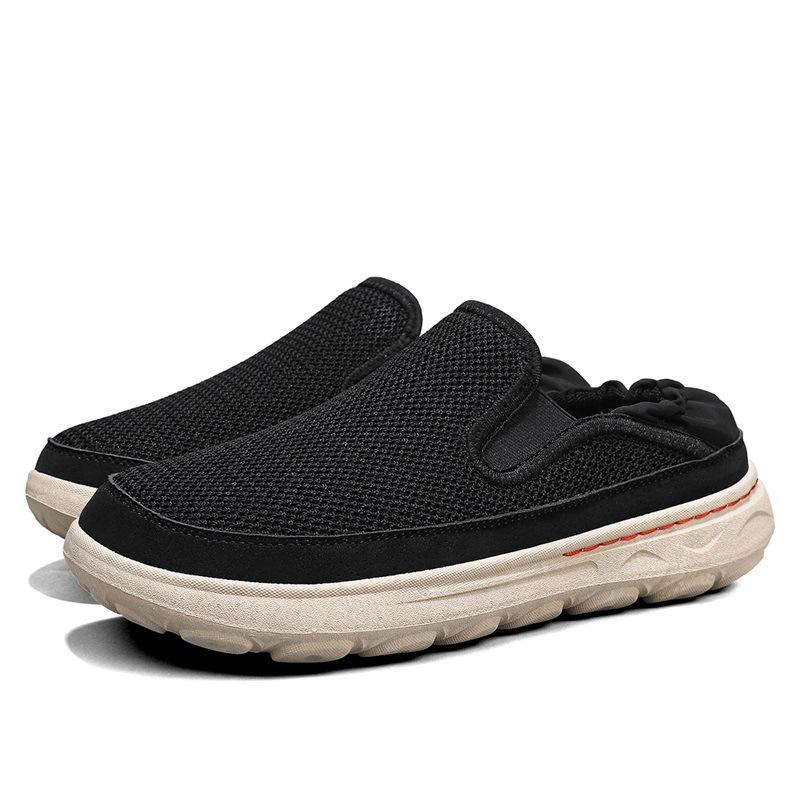 Mesh one-pedal lazy men's shoes 2025 new spring casual trendy shoes men's thick-soled breathable dad shoes men's