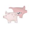 Coussin décoratif - Le cochon de Tom - 41 x 28 cm - 100% coton - Non déhoussable - Rose