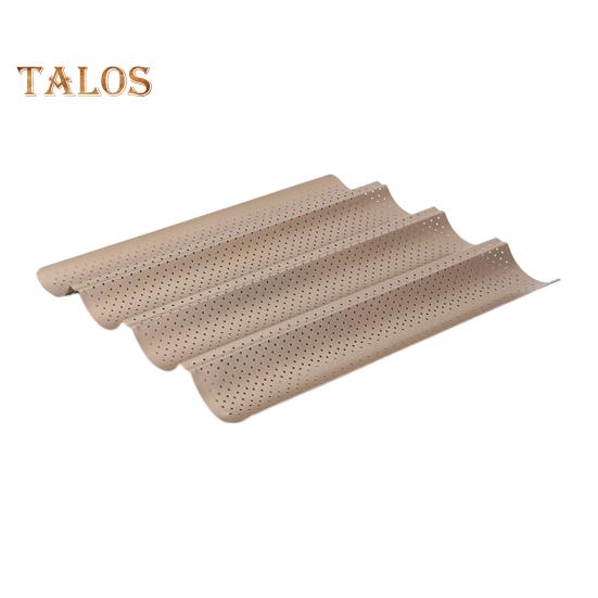 Форма для багета, антипригарная волнистая форма для багета, перфорированный противень для выпечки багета из итальянского хлеба на закваске