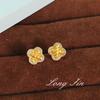 Tonggufa Wire Vine Four-Leaf Clover Necklace Female Niche Design Sense Diamond-Encrusted Lucky Grass Collarbone Chain
