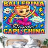 Personalized Ballerina Capuchina Background Tapestry,Custom Name Birthday Party,Multifunctional Wall Decoration for Home Decor,Various Occasions