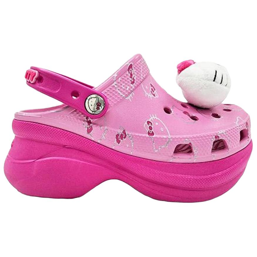 Hello Kitty x Crocs Классические кроксы на платформе Розовые усы Женские кроссовки 211199-90H