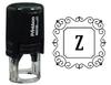 Printtoo Alphabet Z Monogram Initial Square Swirl Border Self Inking Rubber Stamp Office