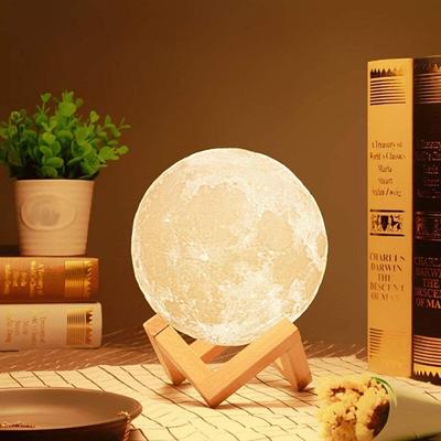 3D лунный светильник 7 цветов с сенсорным датчиком для взрослых и детей с деревянной подставкой лунный ночник для декора новый