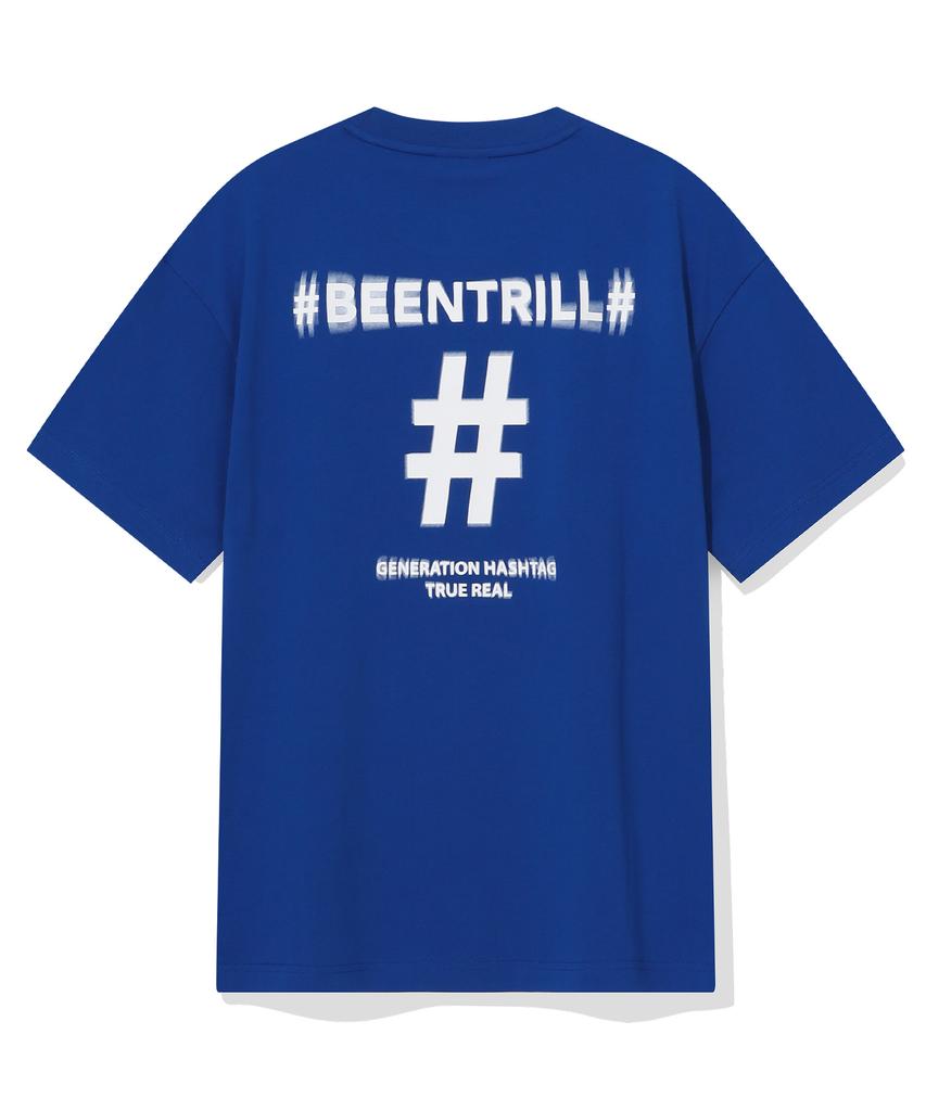 BEENTRILL Футболка с хэштегом Shake Хлопок Удобный крой (синий)