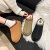Autumn and Winter Fashion New Plus Thick Sole Popular Round Toe Women's Solid Color Cotton Slipper