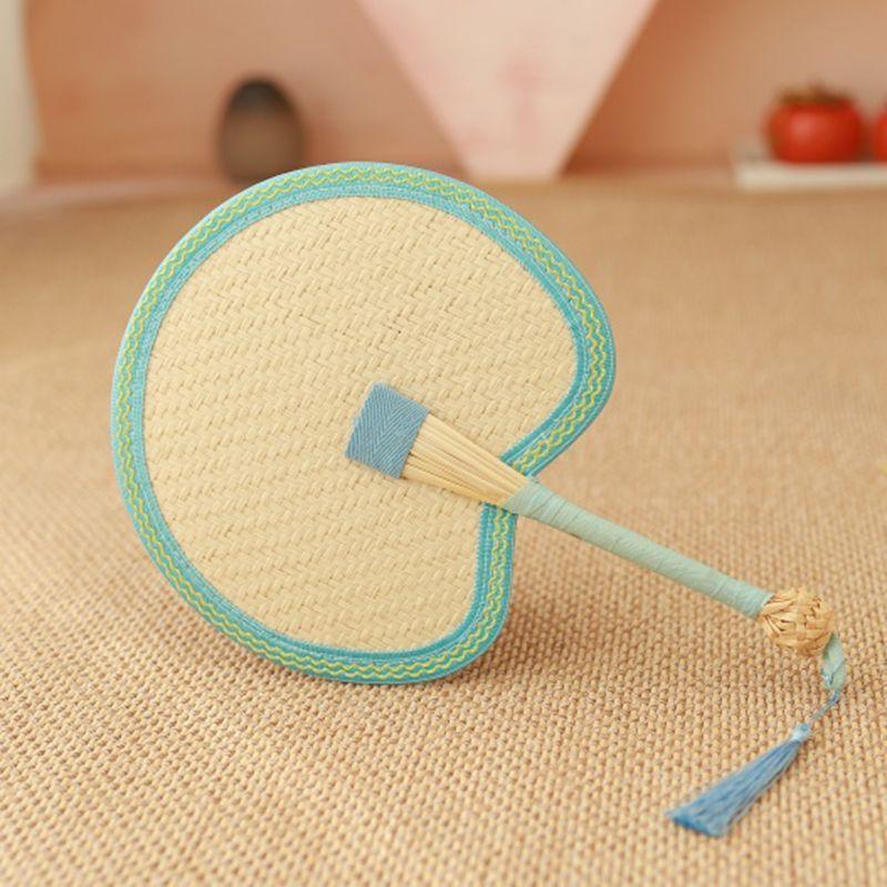 Handmade Natural Straw Palm Fan Woven Handheld Fan Portable Summer Cooling Fans For Party Wedding Camping Home Decoration