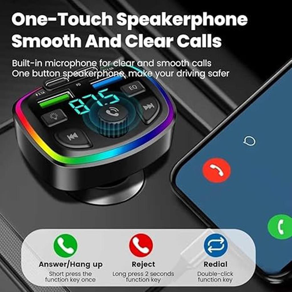 Car Charger,  Adapter 3.1A 2-In-1 Circular B-T MP3 Player For Most Vehicle Models  12-24V, Truck Accessories(C9)