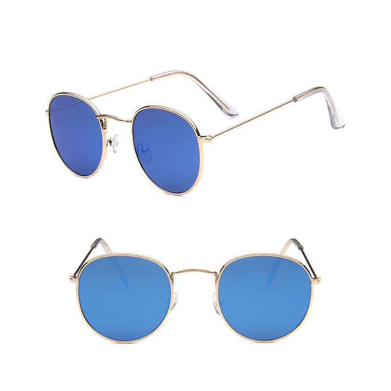 Мода Мода Круглая Рамка Стеклянные Аксессуары Солнцезащитные Очки Светоотражающий Тени Тенденция Красочные Для Женщин Анти-УФ
