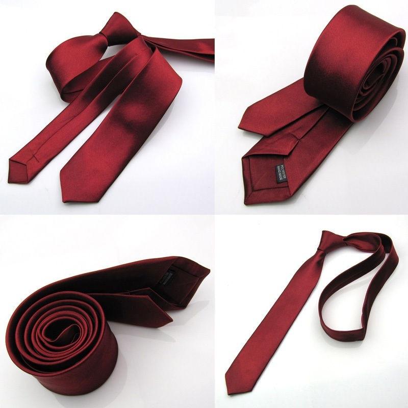 Ханью модный повседневный тонкий простой мужской однотонный узкий вырез для вечеринки свадебный галстук шелковый галстук