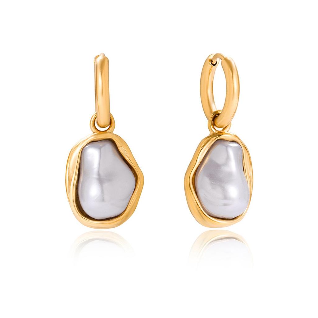 Yori Hot Style Resin Pearl Drop Earrings Waterproof Metal 18K Gold Plated Simple Daily High Quality Jewelry Gift 2025