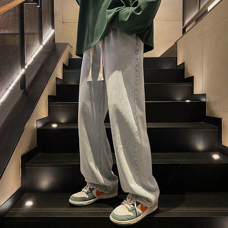 Мужские джинсы American Retro Wide-Leg — модные, свободные, прямого кроя для весны и осени