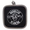 [A2428] - Cotton Pot Holder 'Chef Barbecue' Black Gray (Barbecue Plancha-chef At the Top) - 20x20cm