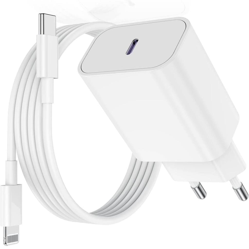 PD 20W Быстрая зарядка EU Вилка зарядное устройство с кабелем 1M/3FT для iPhone iPad